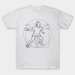 Ping Pong Table Tennis Vintage Vitruvian Man Woman Retro T-Shirt